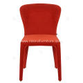 Italian minimalist red leather armrest dining chairs